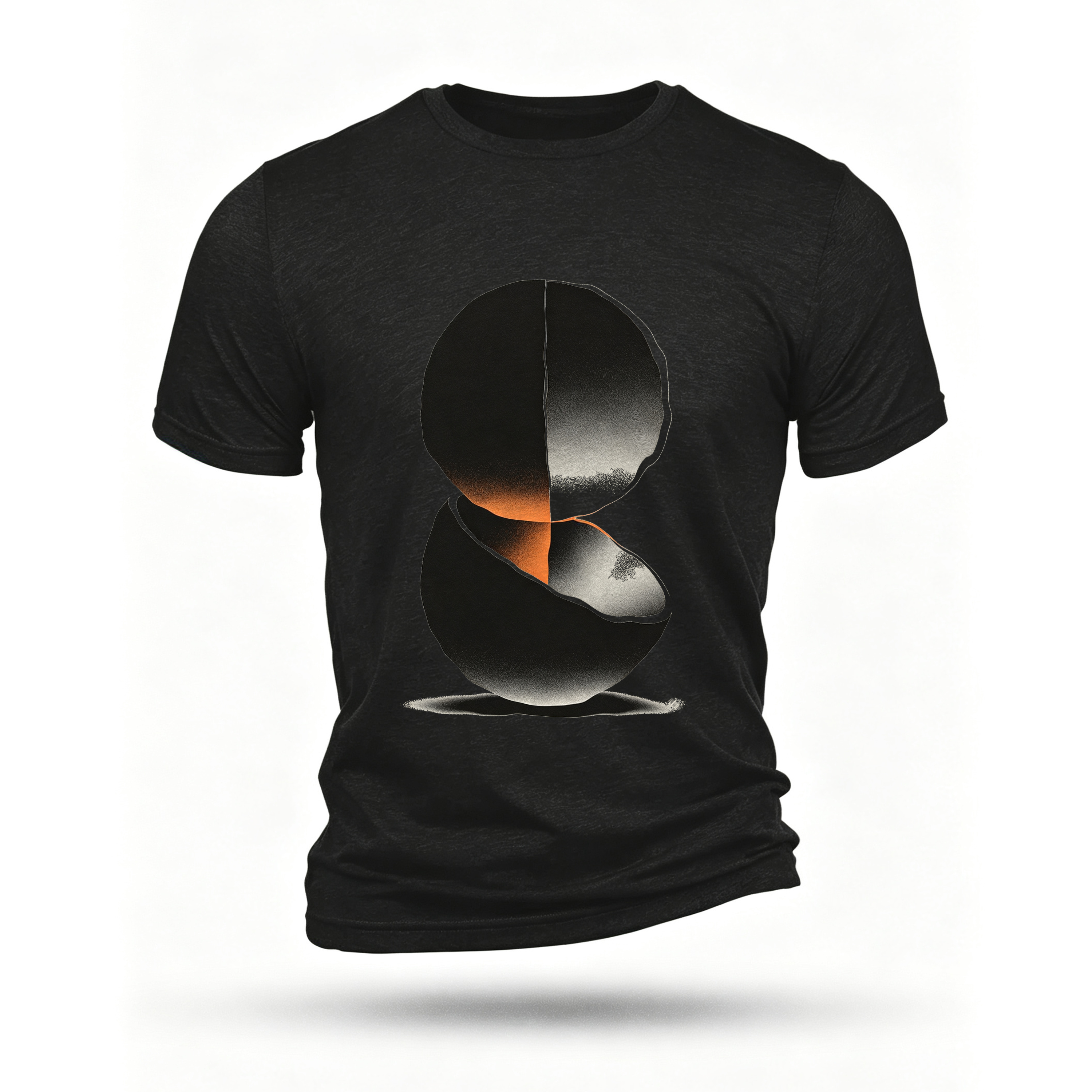 Black T-shirt, front print