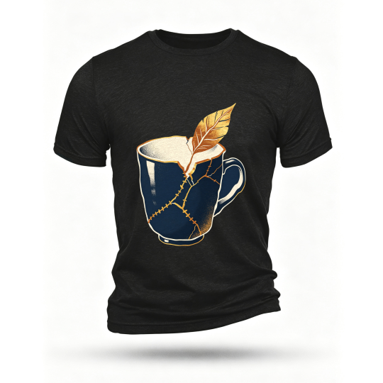 Black T-shirt, front print