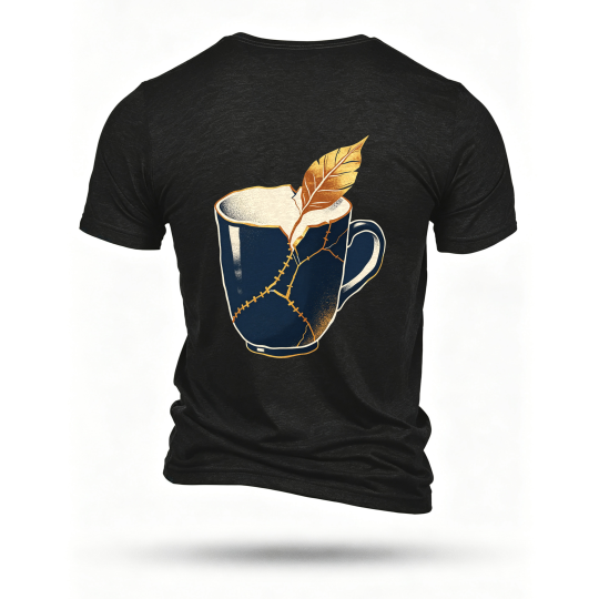Black T-shirt, back print
