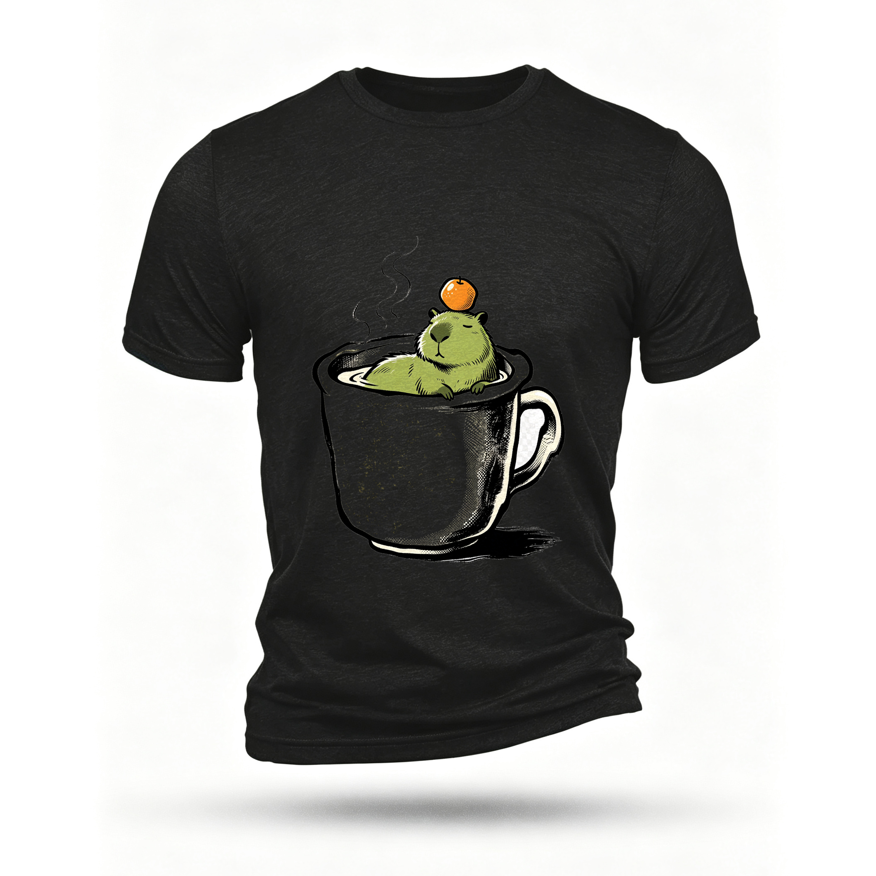 Black T-shirt, front print