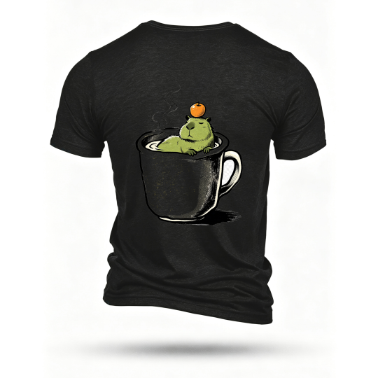 Black T-shirt, back print