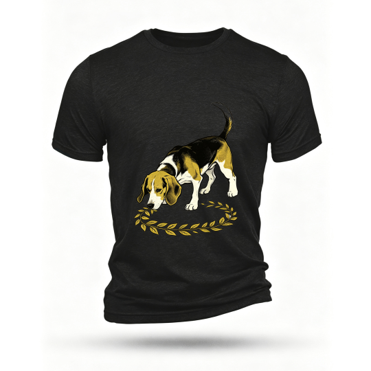 Black T-shirt, front print