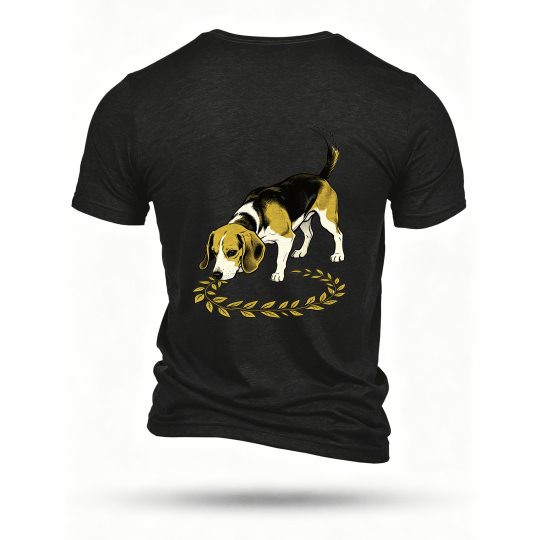 Black T-shirt, back print