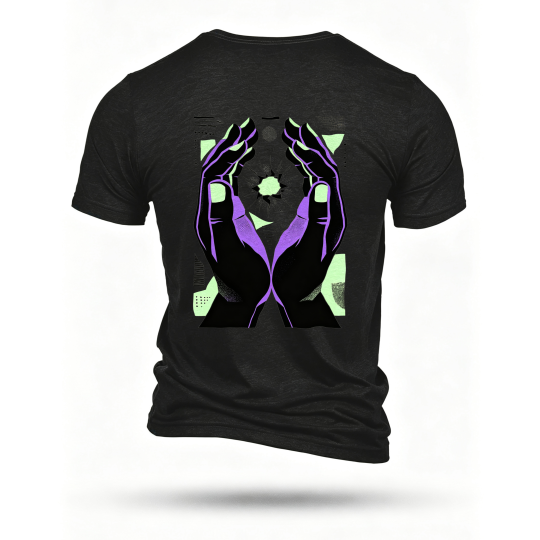 Black T-shirt, back print