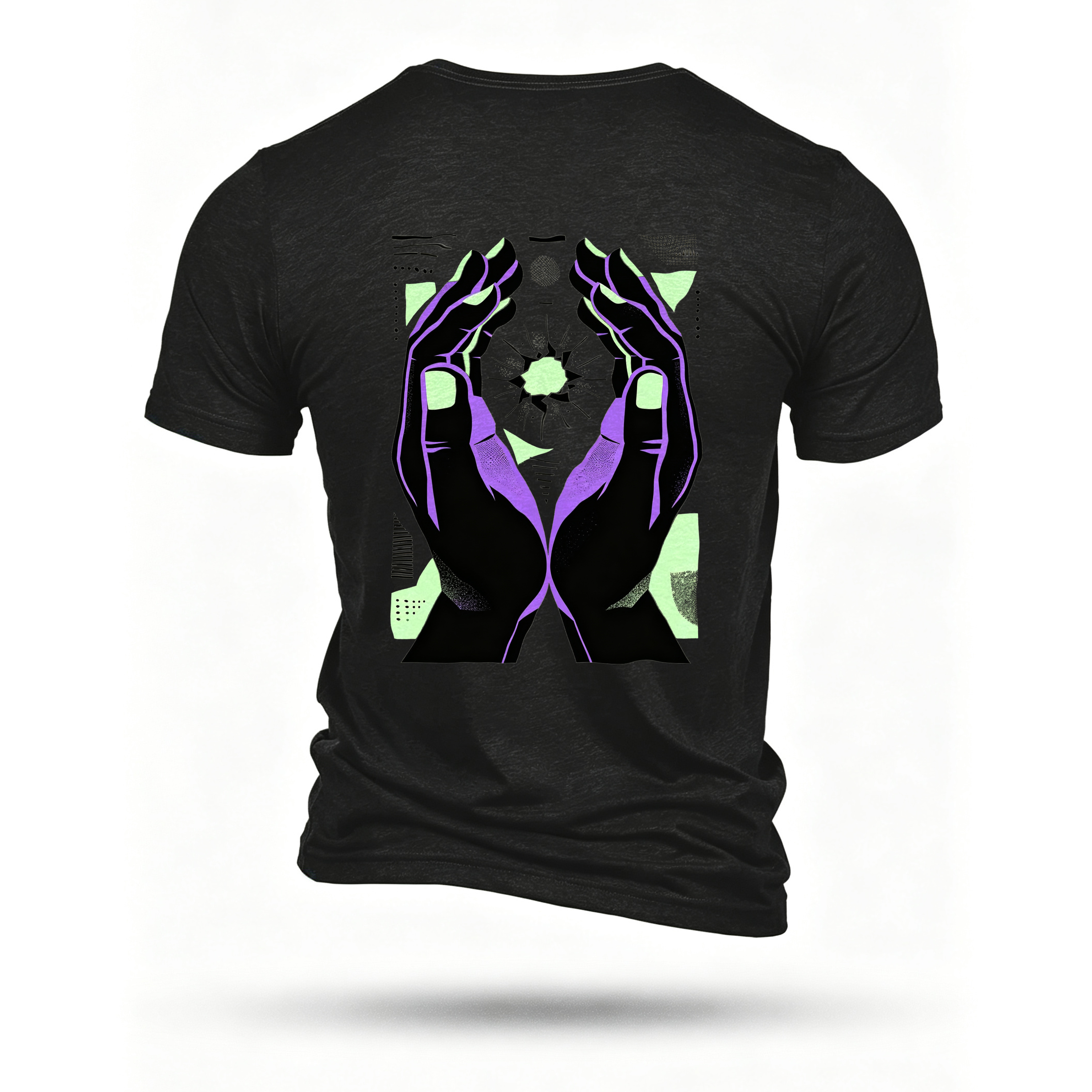 Black T-shirt, back print