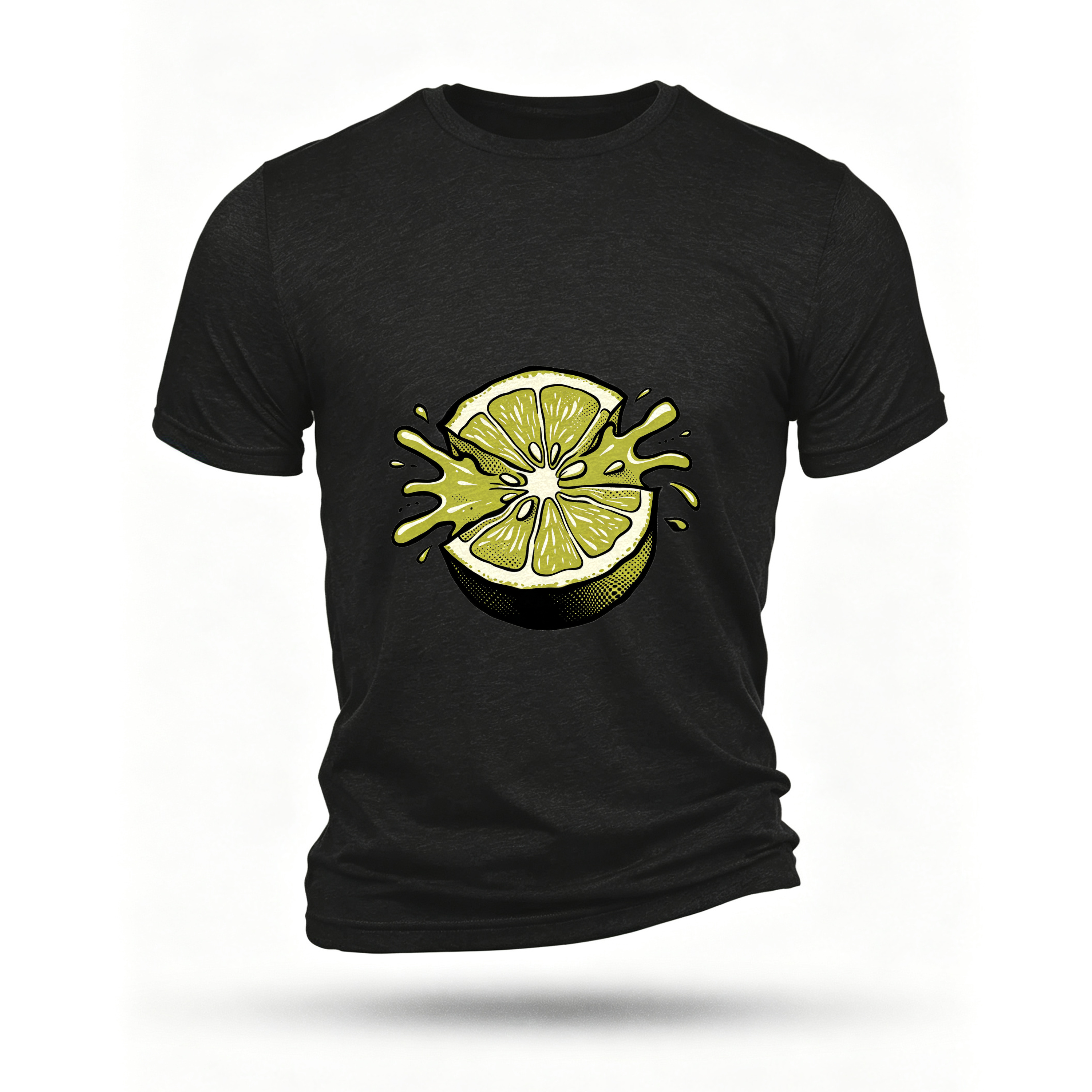 Black T-shirt, front print