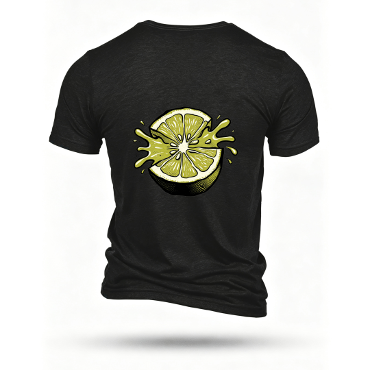 Black T-shirt, back print