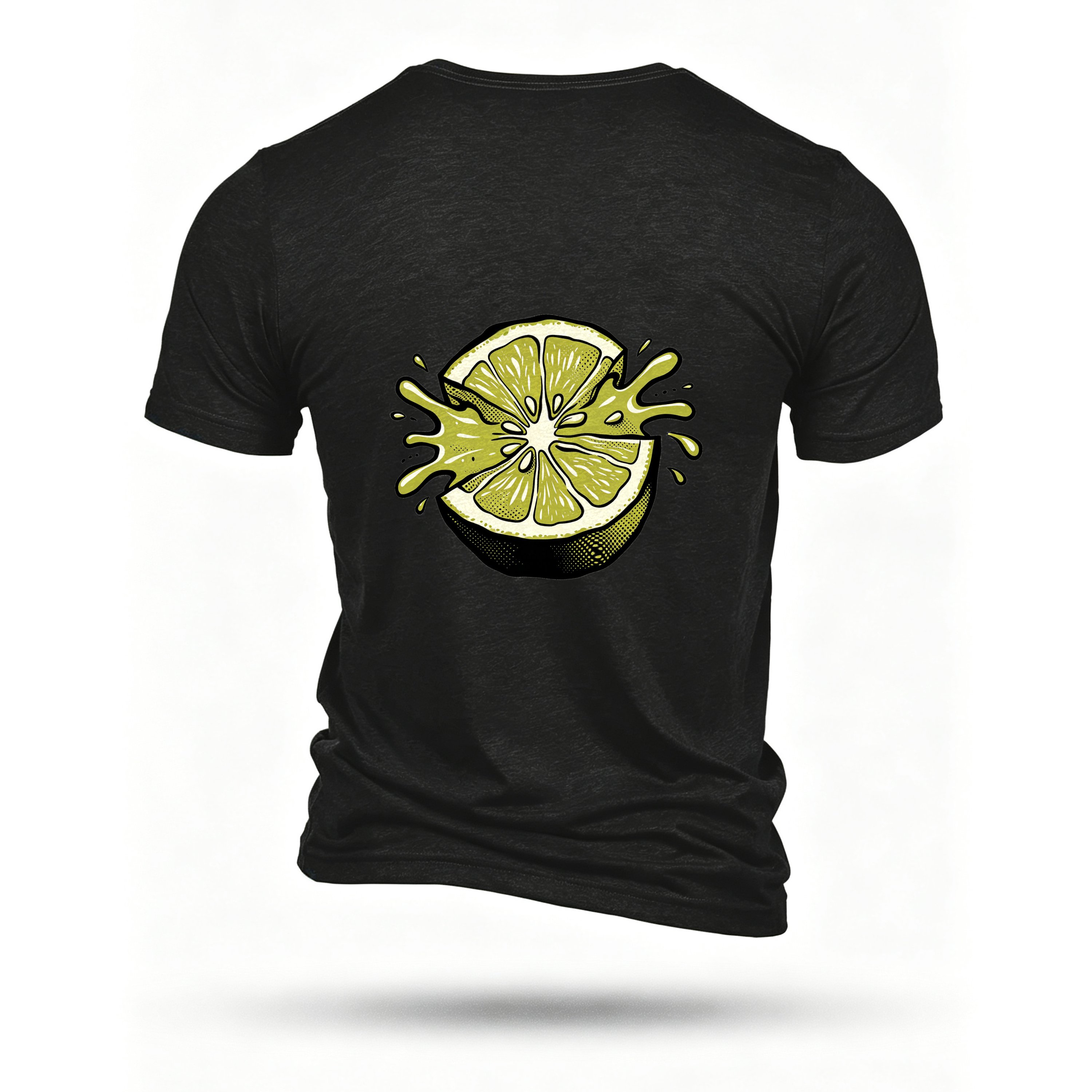 Black T-shirt, back print