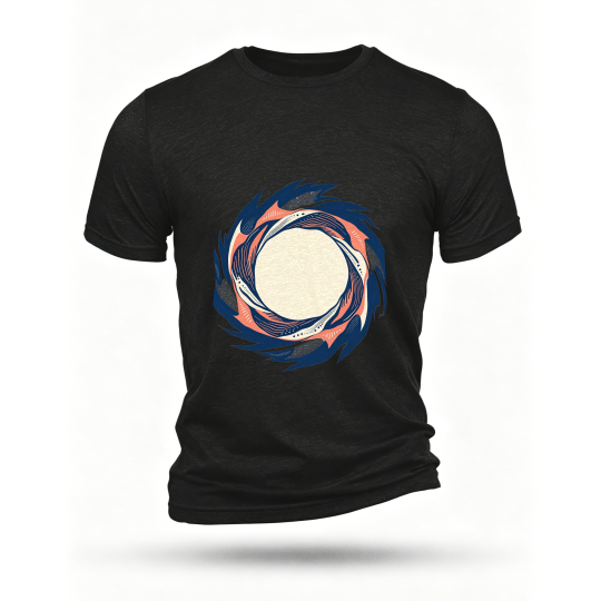 Black T-shirt, front print