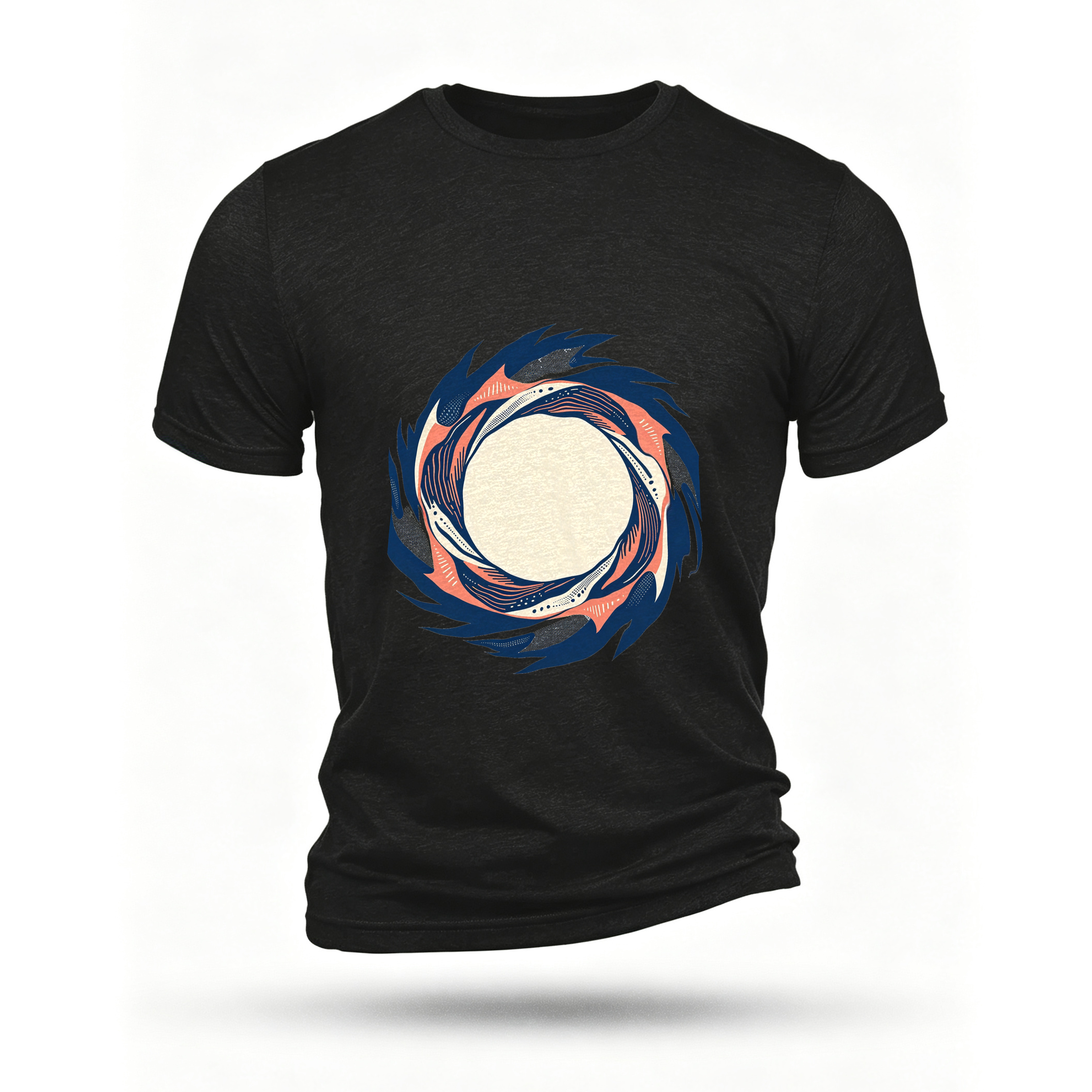 Black T-shirt, front print