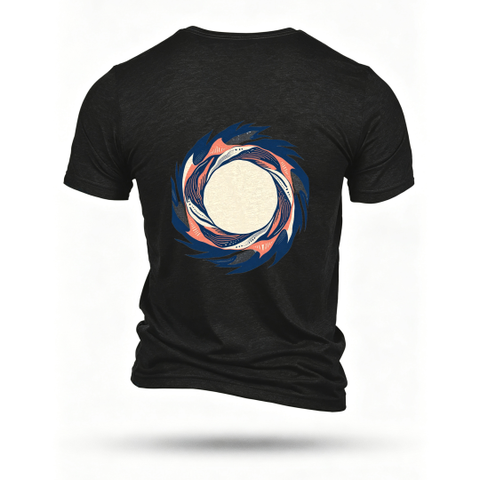 Black T-shirt, back print