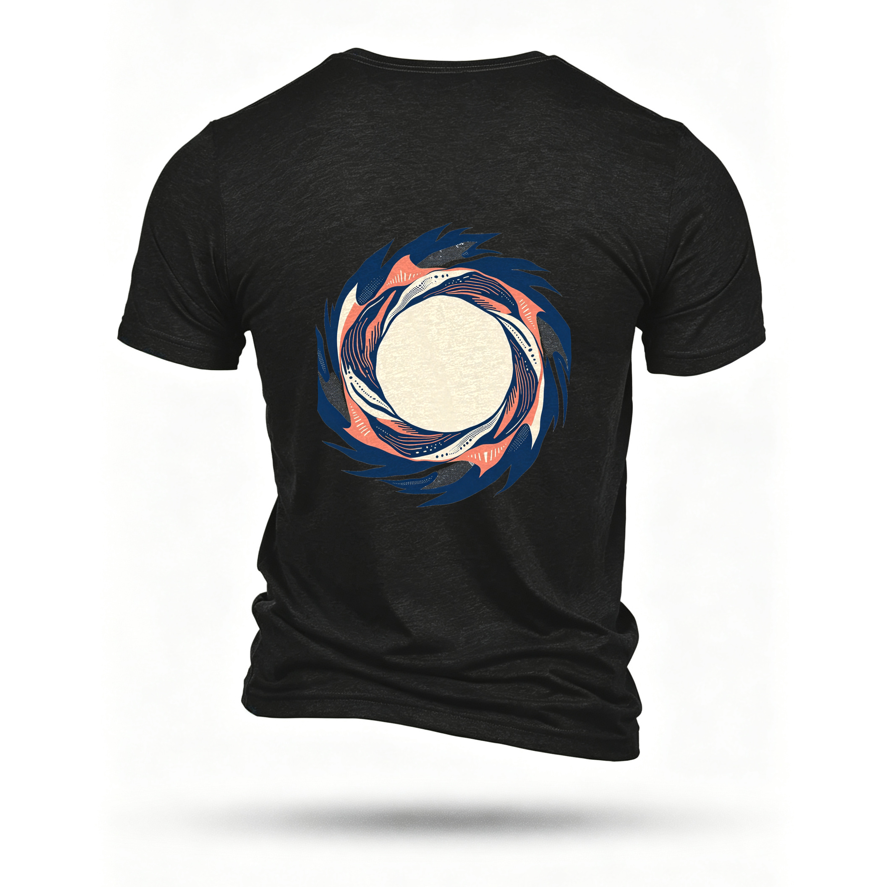 Black T-shirt, back print