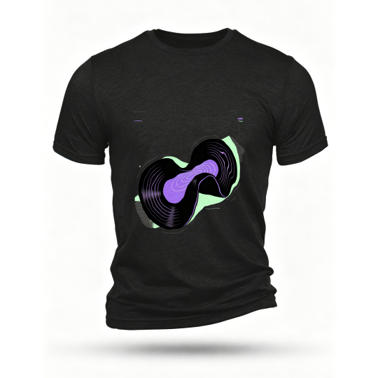 Black T-shirt, front print