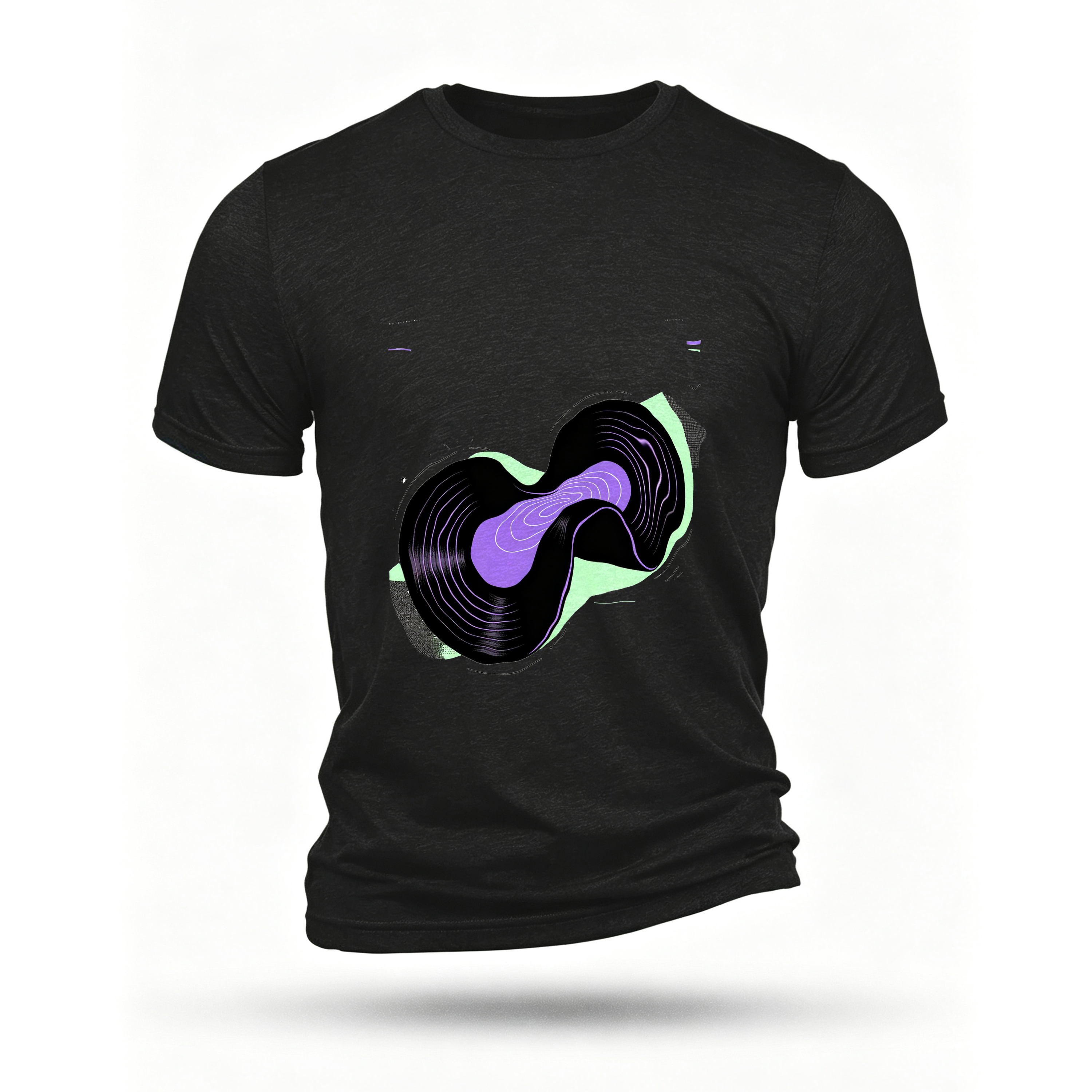 Black T-shirt, front print