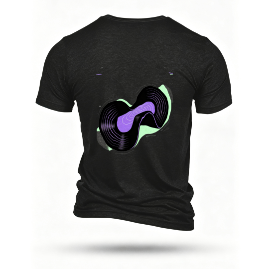 Black T-shirt, back print