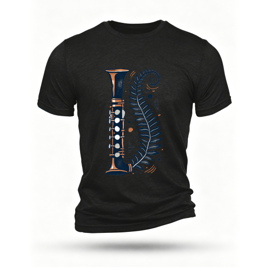 Black T-shirt, front print
