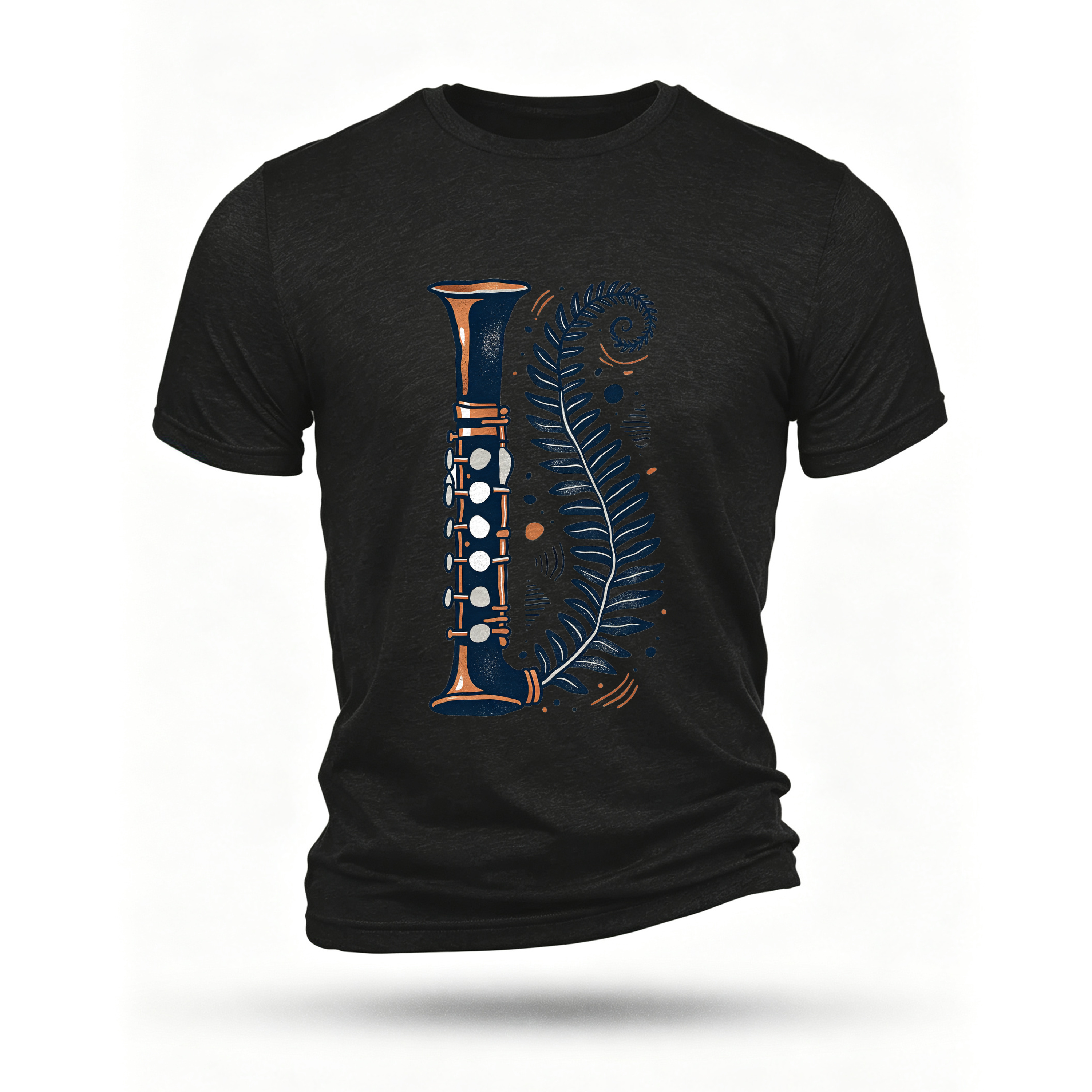 Black T-shirt, front print