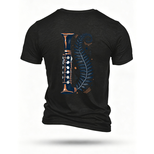 Black T-shirt, back print