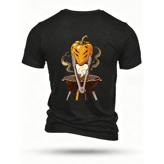 Black T-shirt, back print