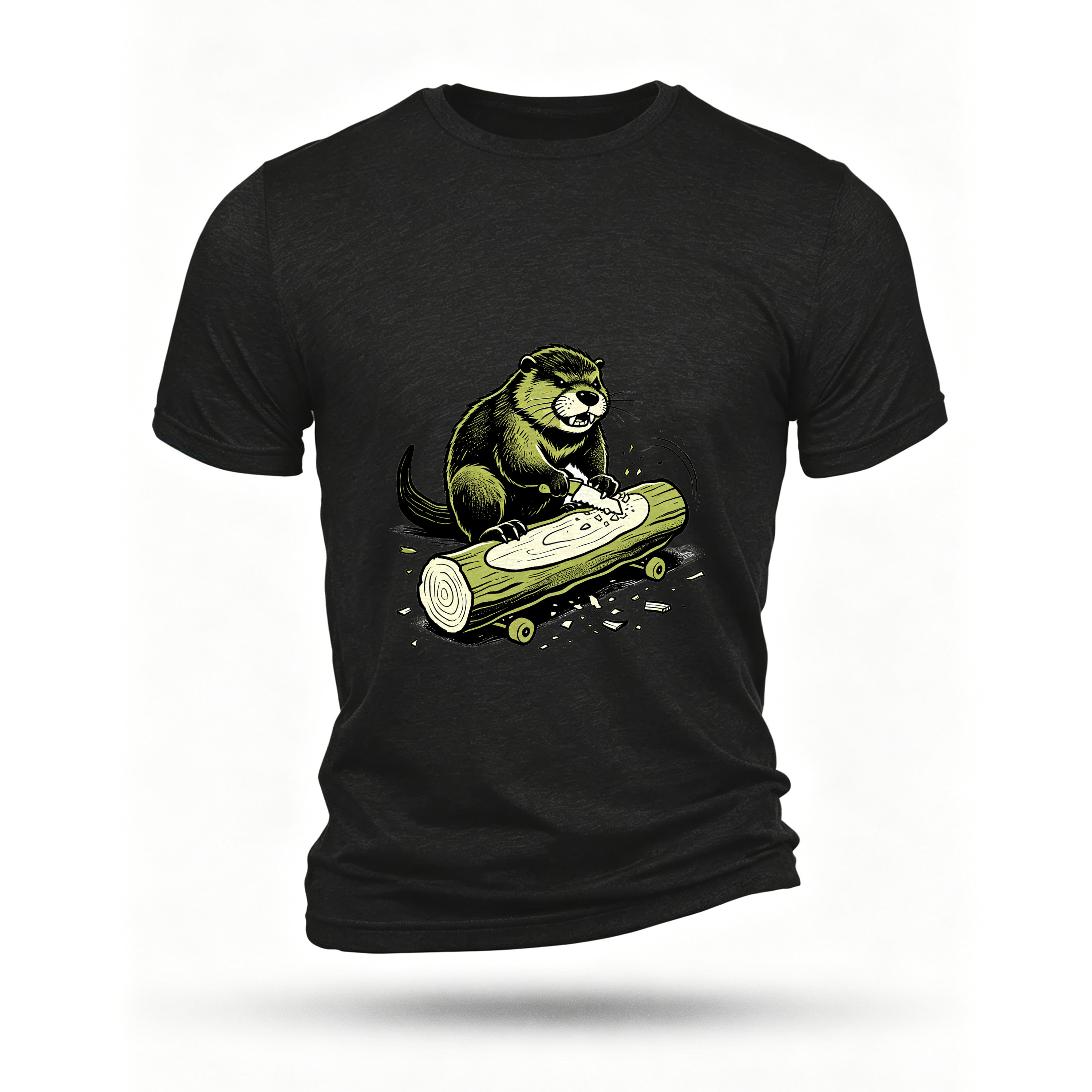 Black T-shirt, front print