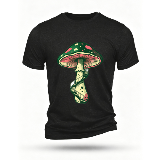 Black T-shirt, front print