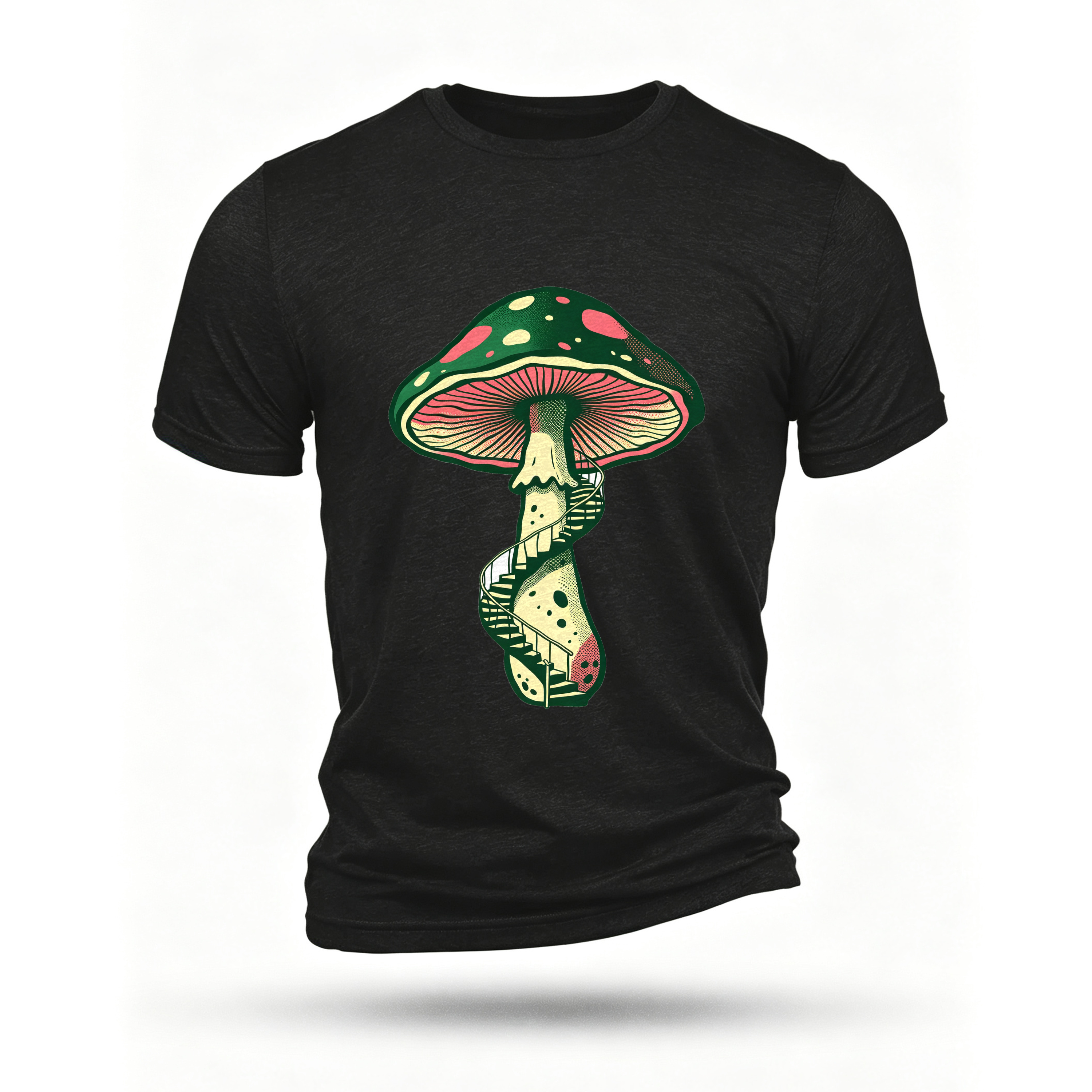 Black T-shirt, front print