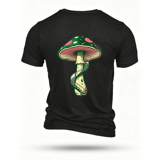 Black T-shirt, back print
