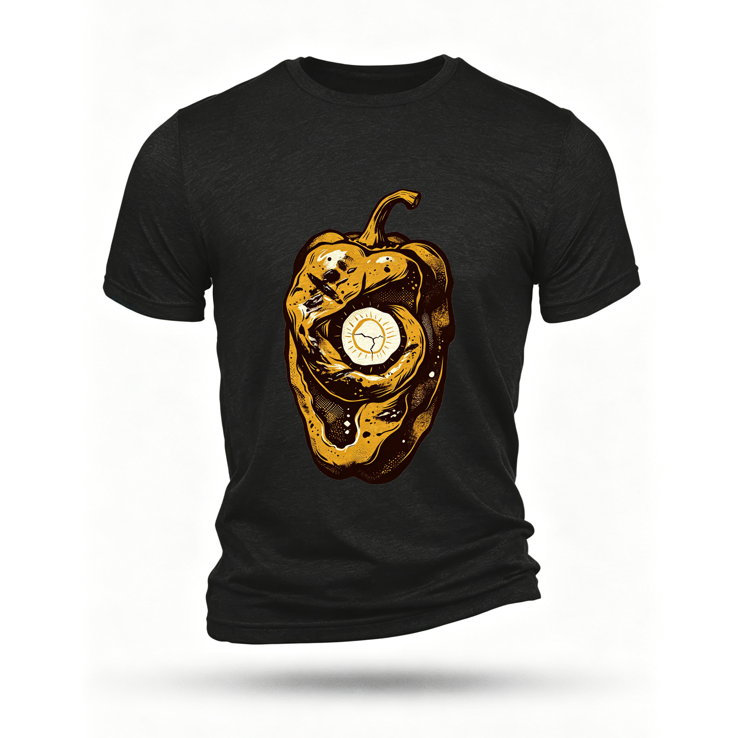 Black T-shirt, front print