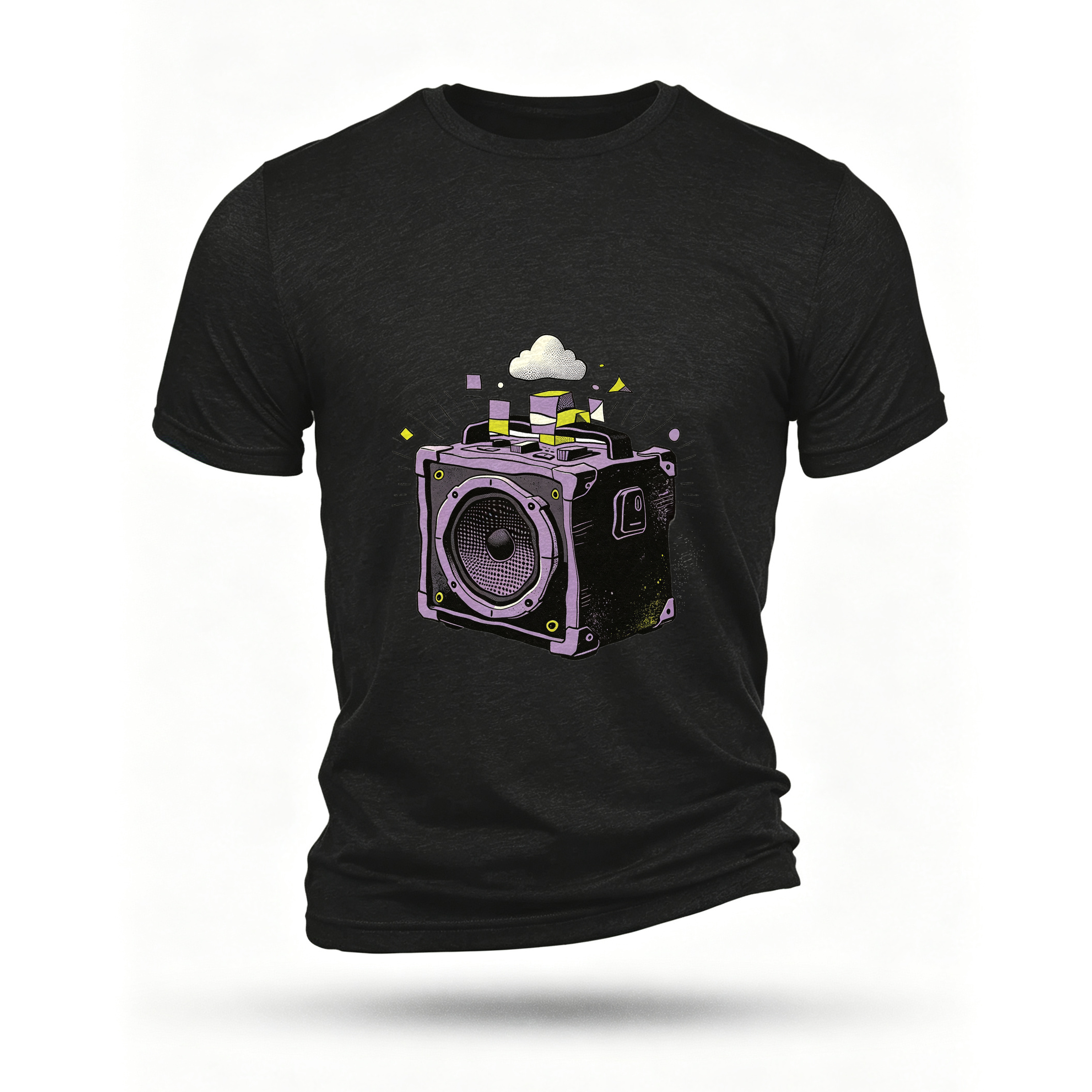 Black T-shirt, front print