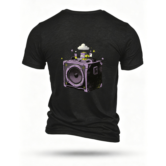 Black T-shirt, back print