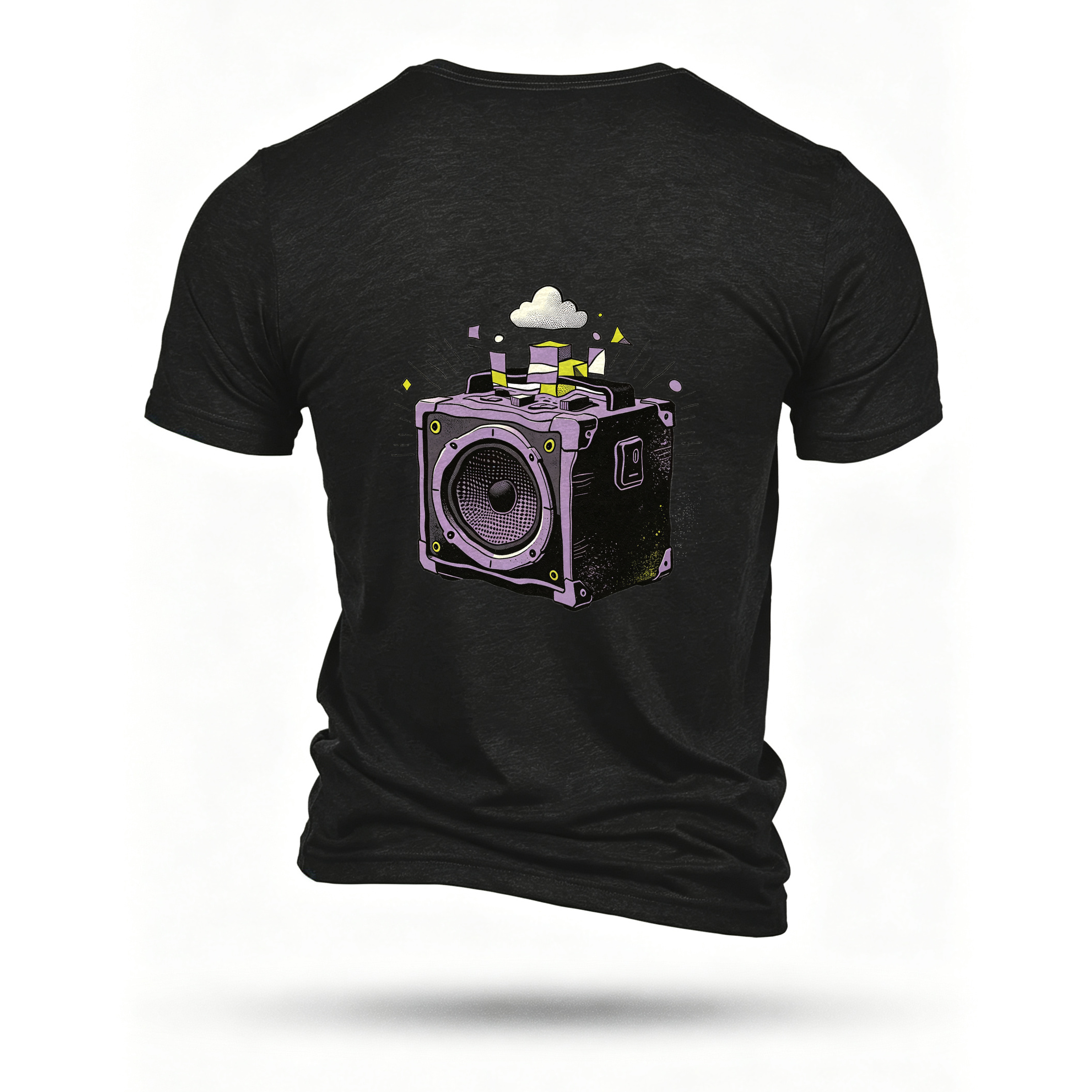 Black T-shirt, back print