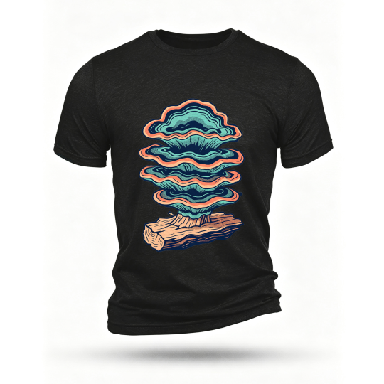 Black T-shirt, front print