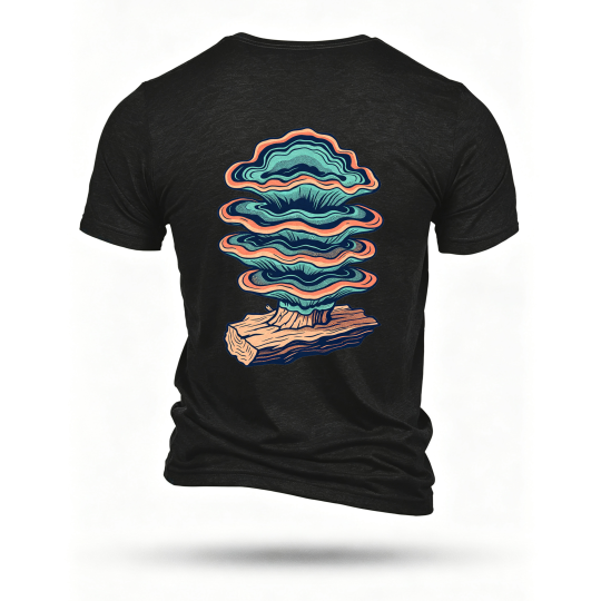 Black T-shirt, back print
