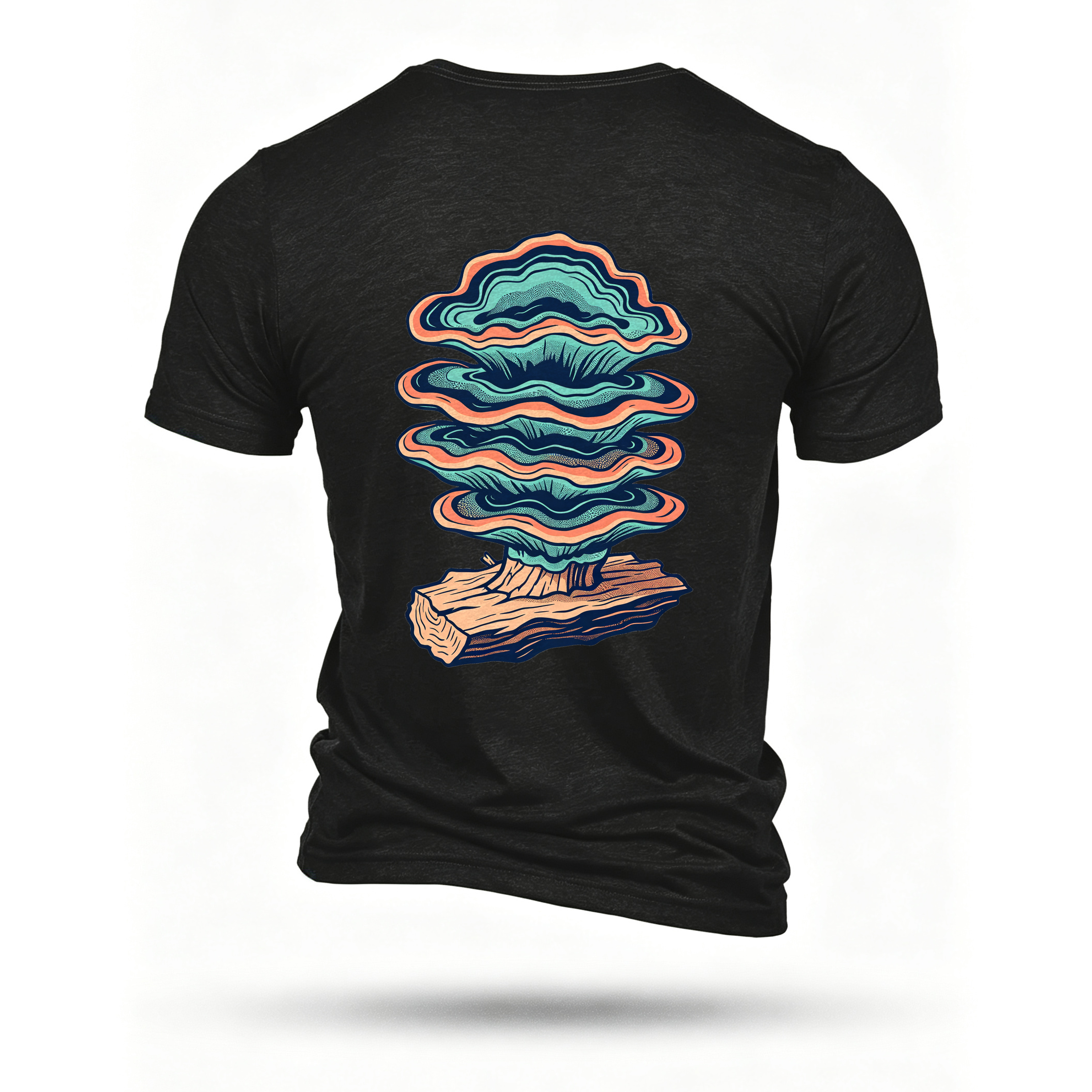 Black T-shirt, back print