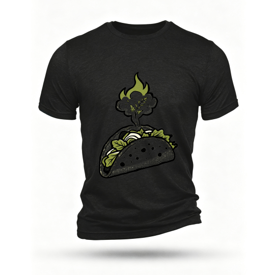 Black T-shirt, front print