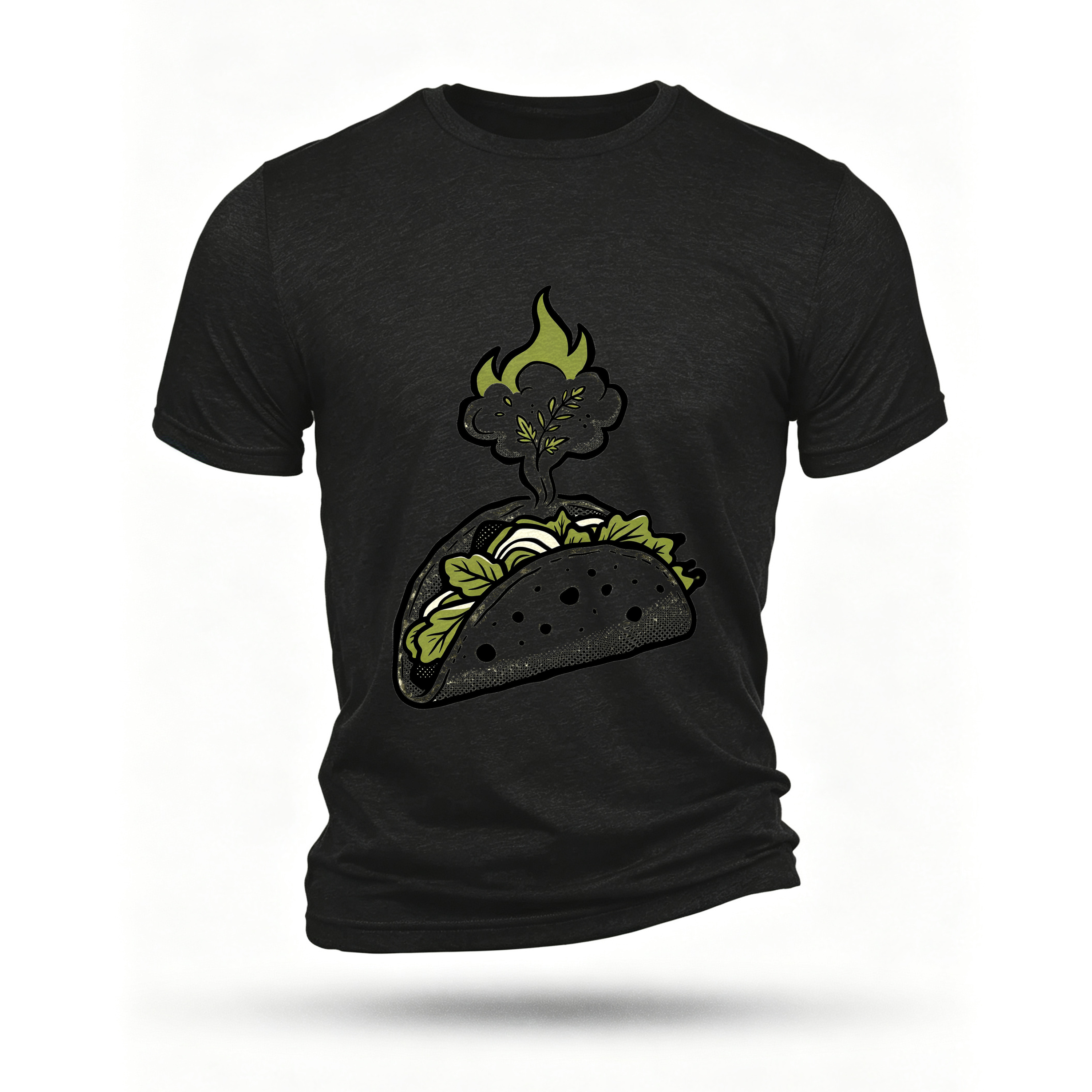 Black T-shirt, front print
