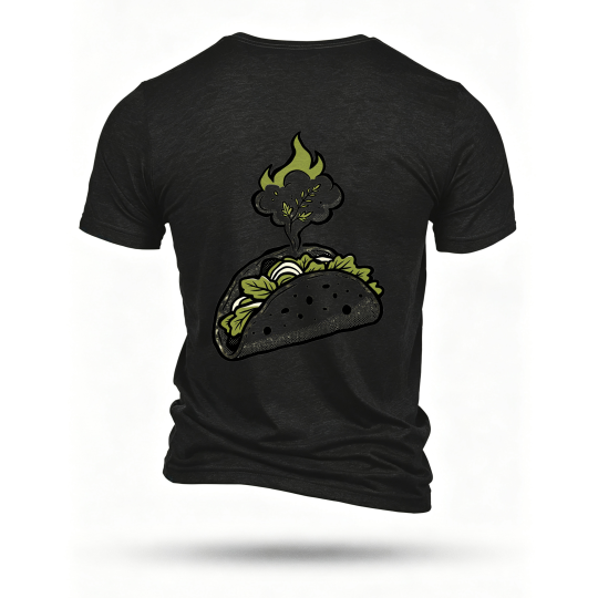Black T-shirt, back print