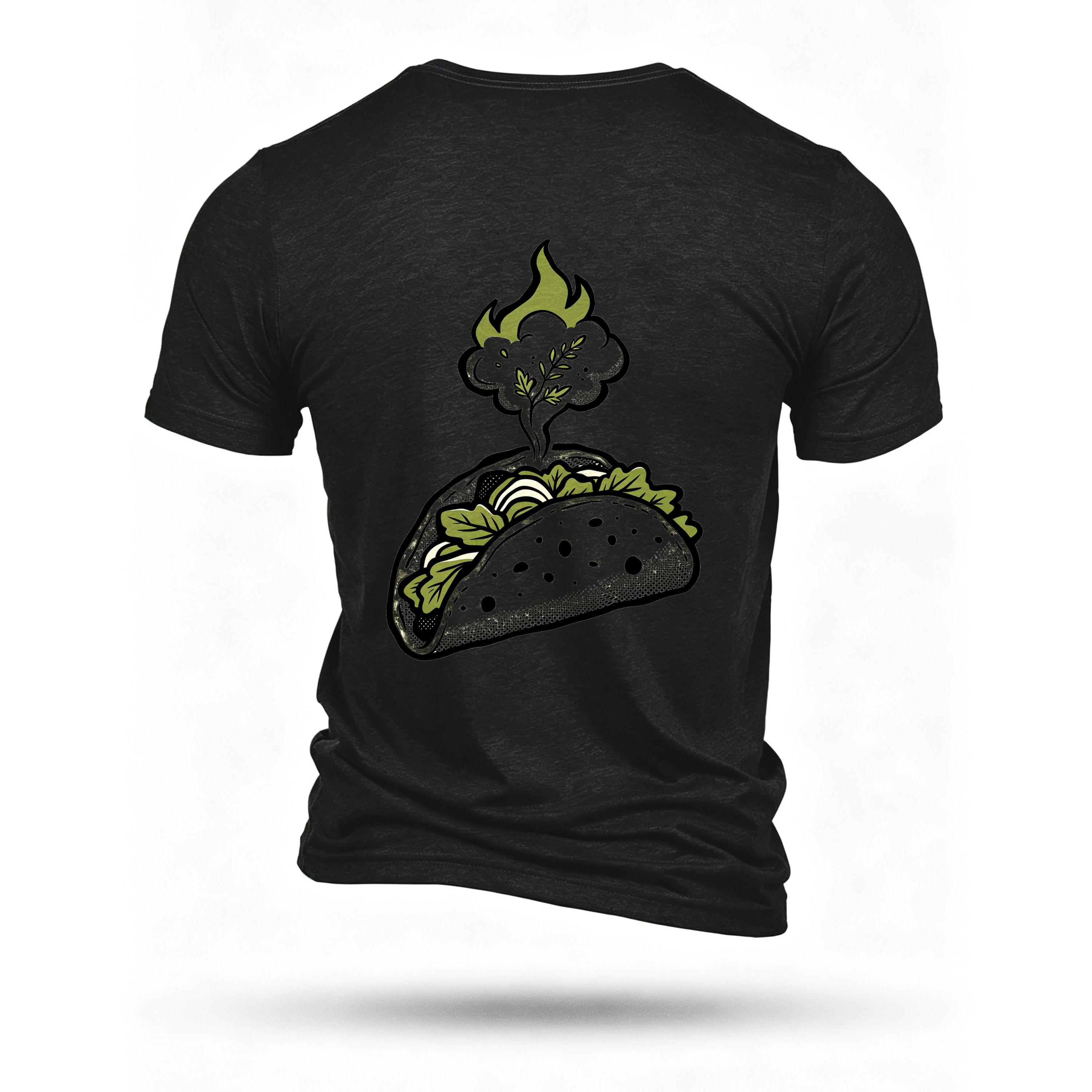 Black T-shirt, back print