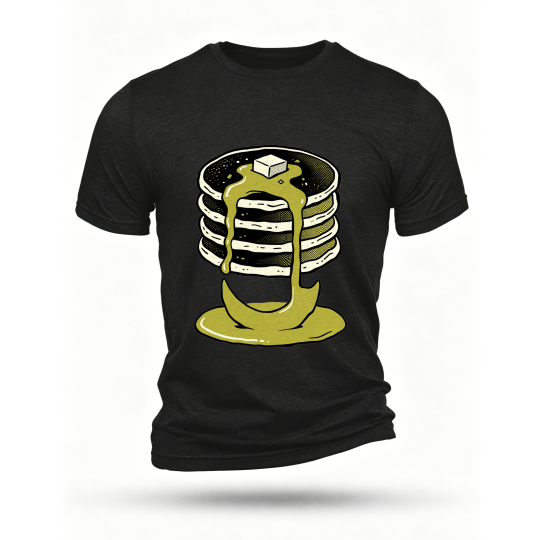Black T-shirt, front print
