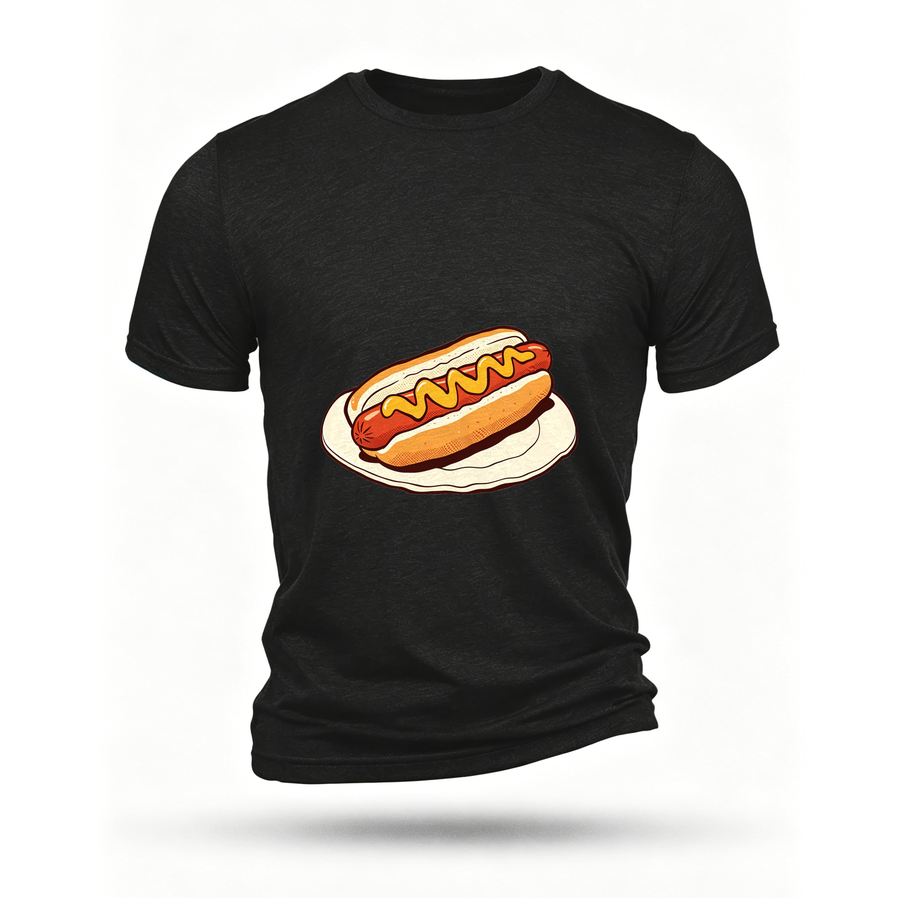 Black T-shirt, front print