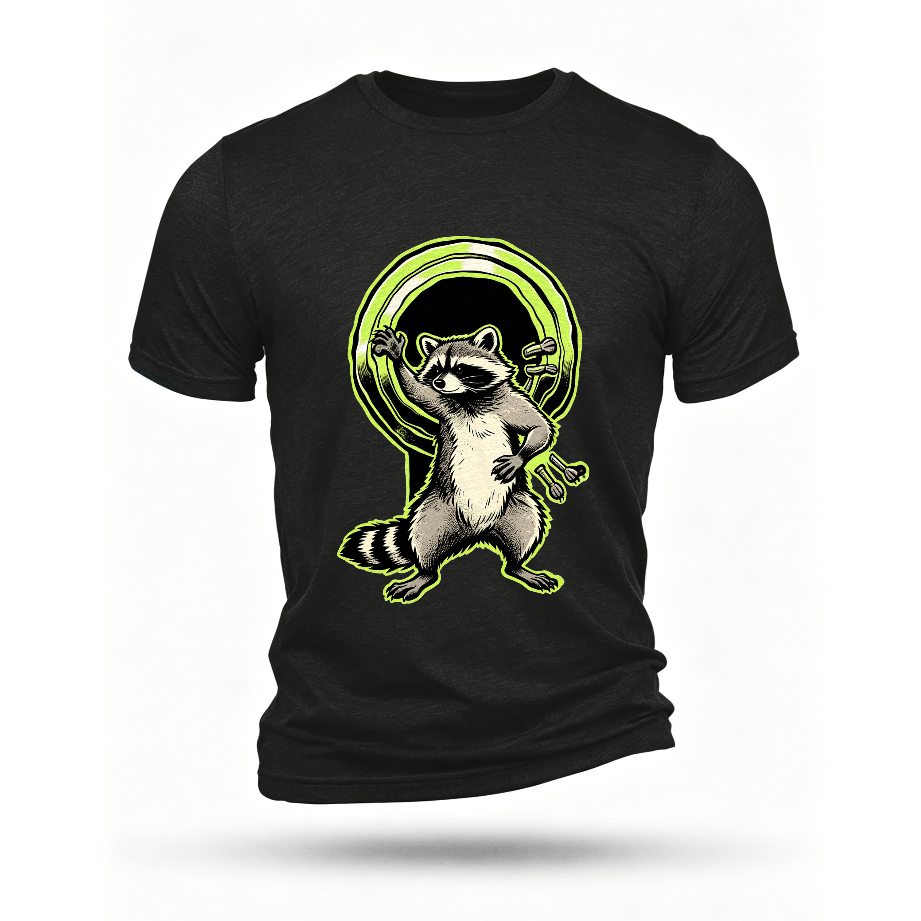 Black T-shirt, front print