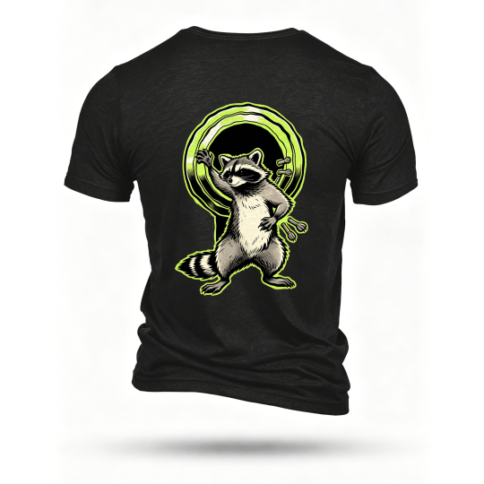 Black T-shirt, back print