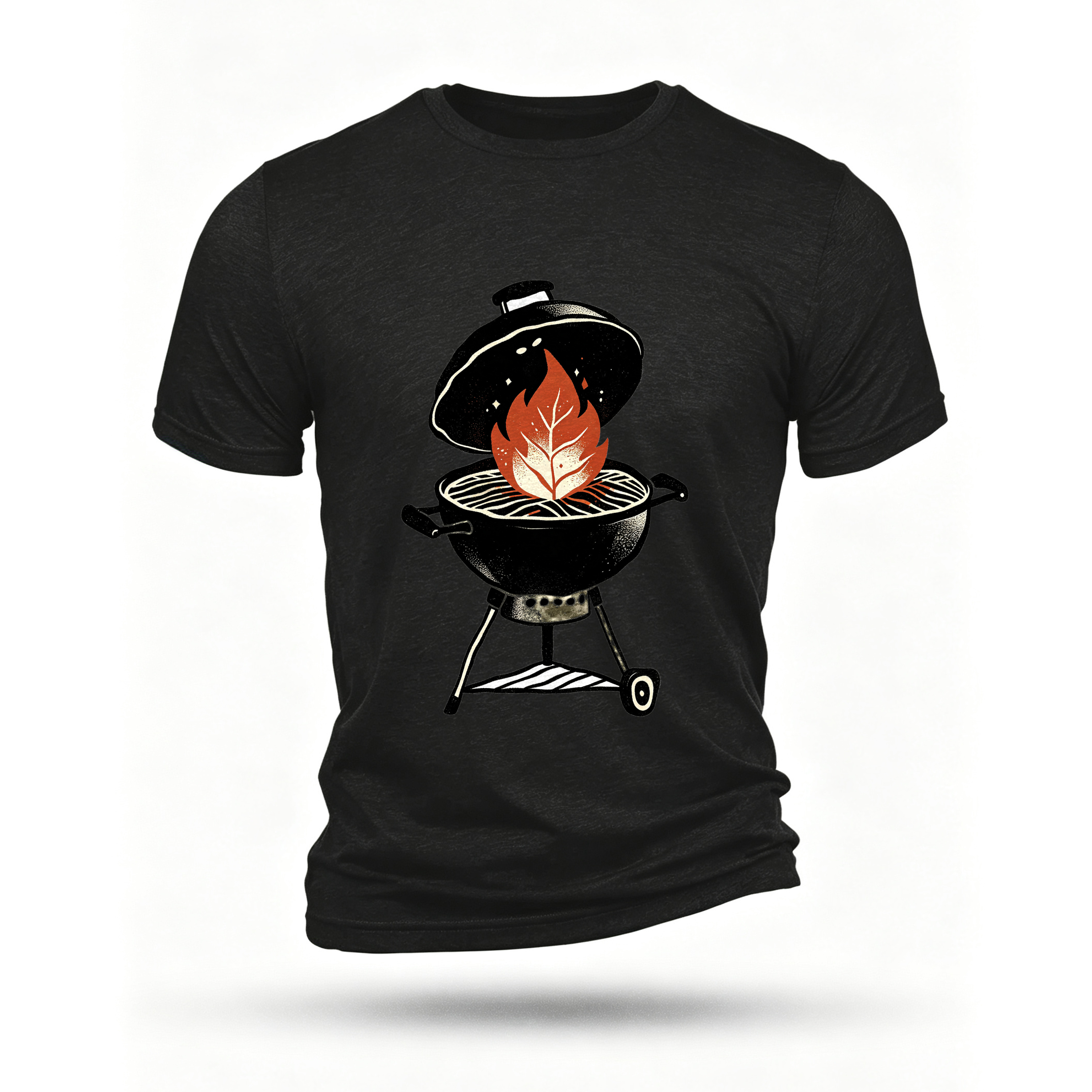 Black T-shirt, front print