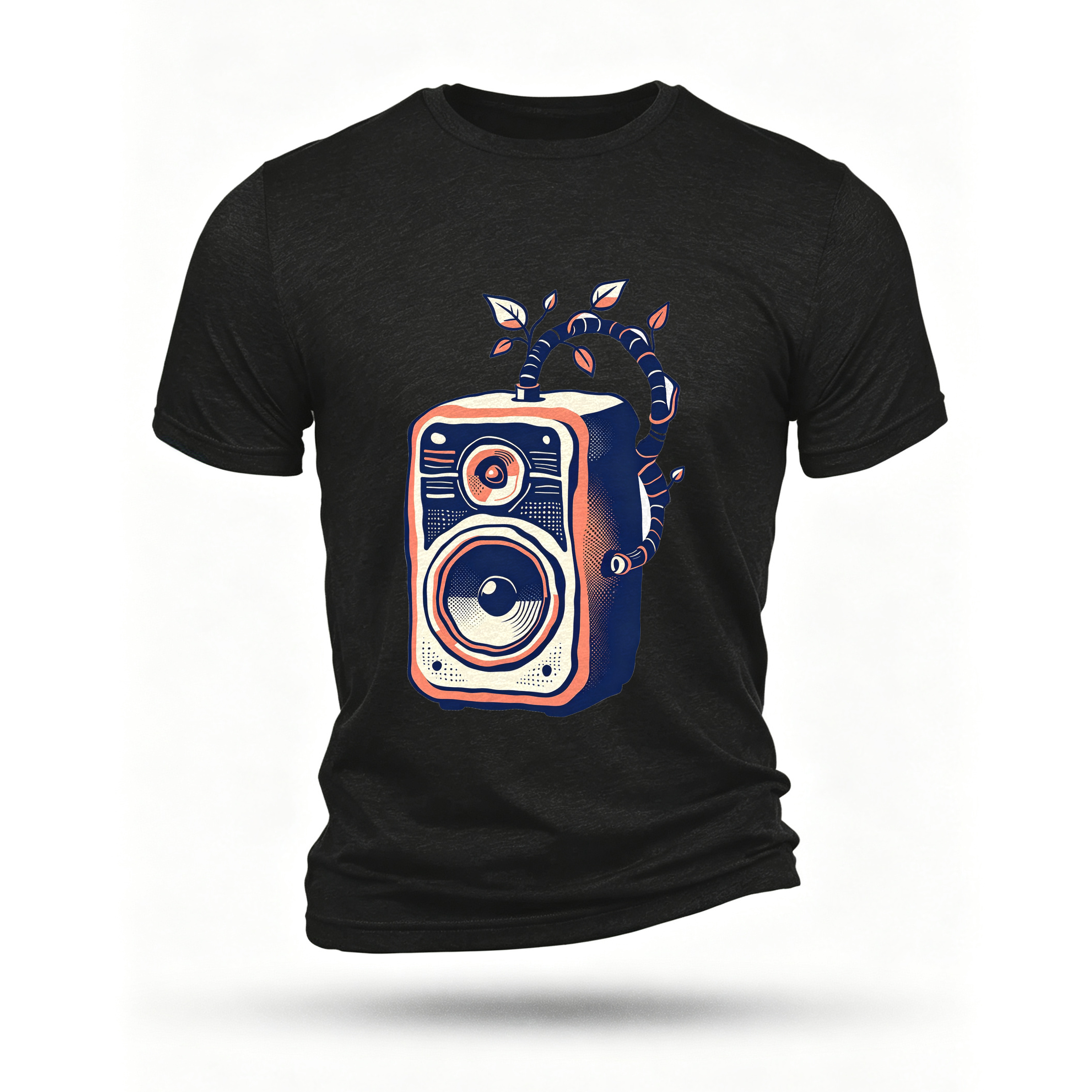 Black T-shirt, front print