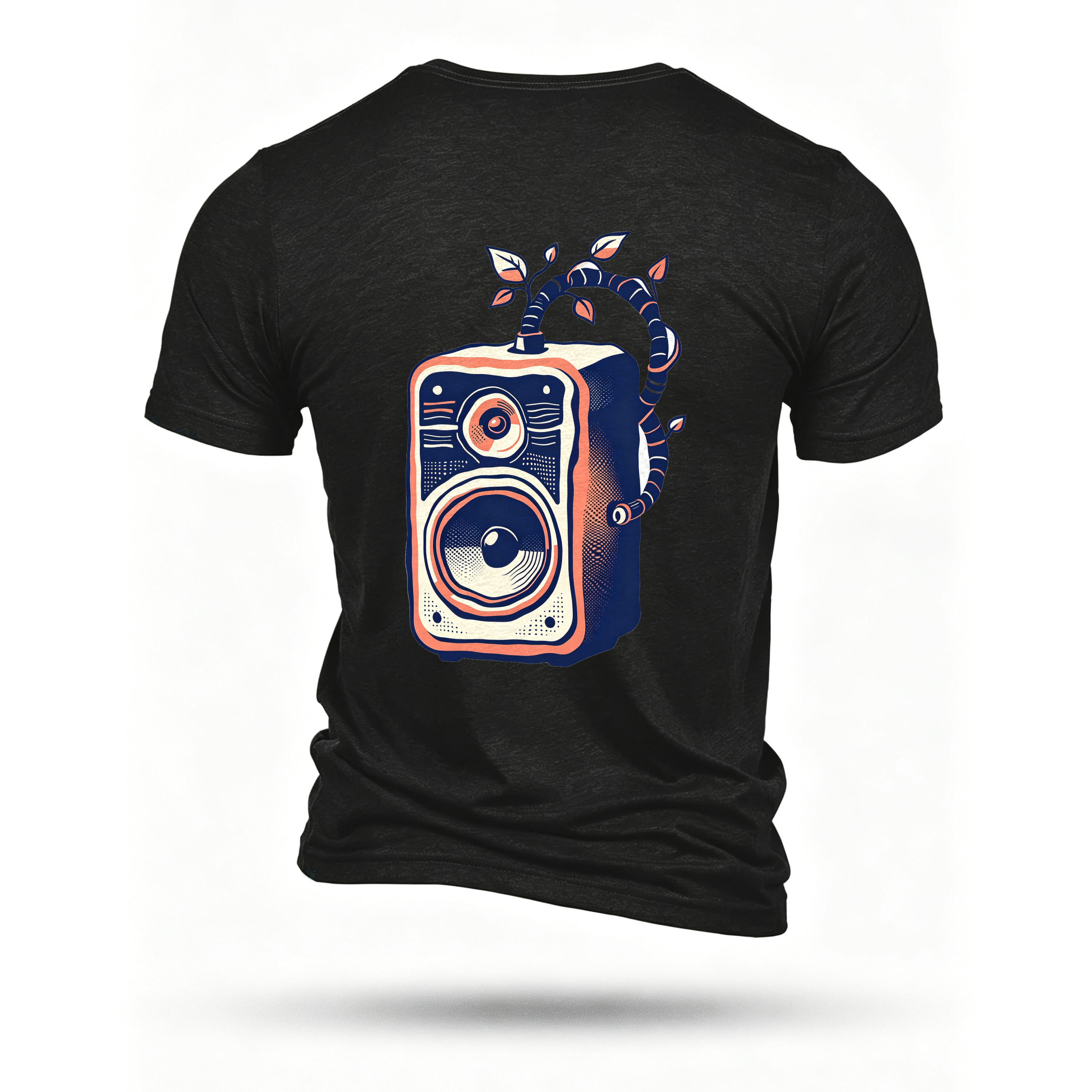 Black T-shirt, back print