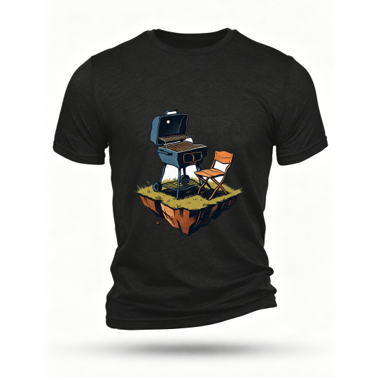 Black T-shirt, front print