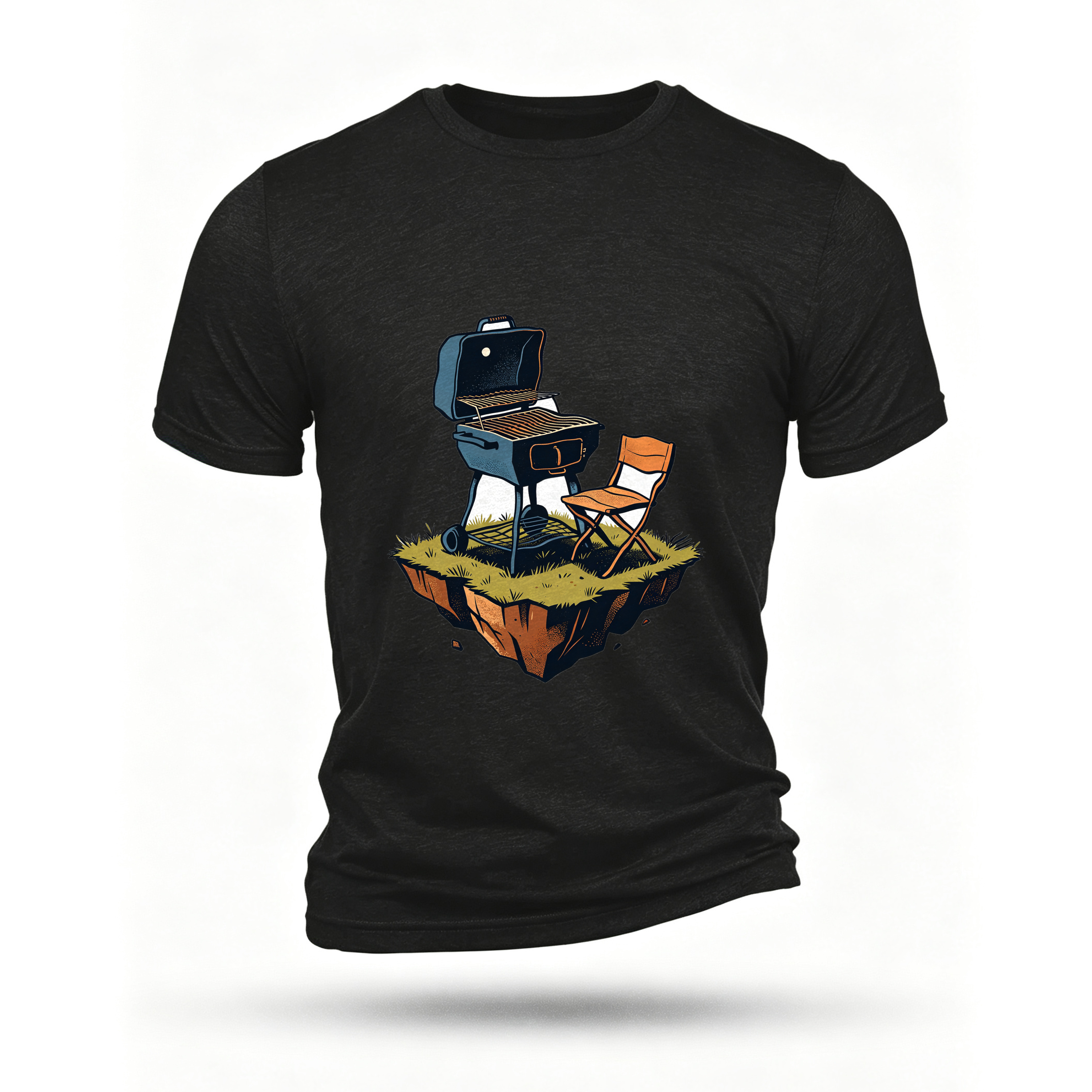 Black T-shirt, front print