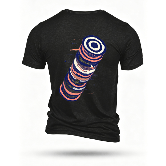 Black T-shirt, back print