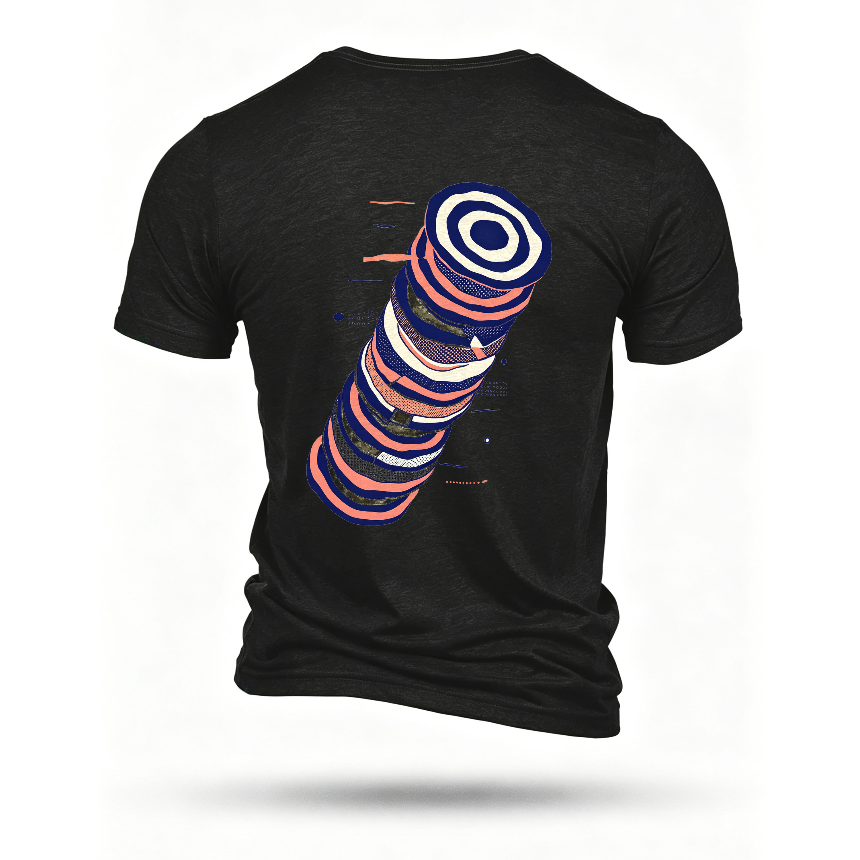 Black T-shirt, back print