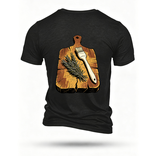 Black T-shirt, back print